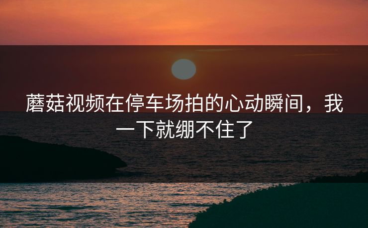 蘑菇视频在停车场拍的心动瞬间，我一下就绷不住了
